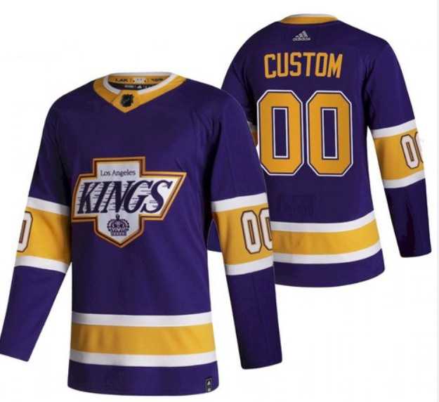 Men%27s Los Angeles Kings Adidas Purple Hockey Custom NHL Stitched Jersey->customized nhl jersey->Custom Jersey